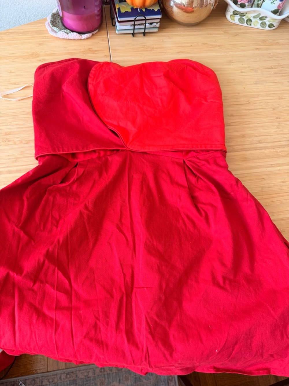 Farm Rio Strapless Sweetheart Red Mini Dress - Picture 4 of 6